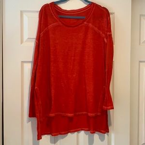 Free People Red Comfy Top